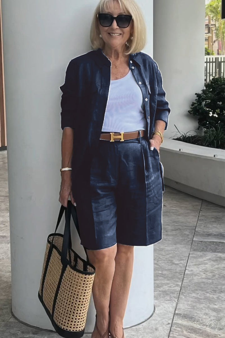 Completo Camicia e Shorts in Lino e Cotone Verona | Eleganza Casual Senza Tempo