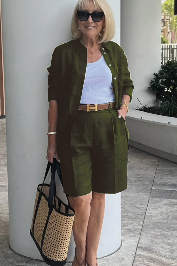 Completo Camicia e Shorts in Lino e Cotone Verona | Eleganza Casual Senza Tempo