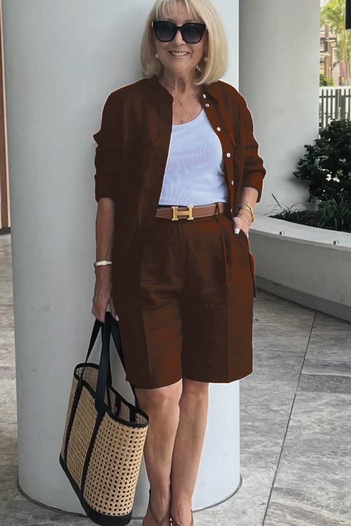 Completo Camicia e Shorts in Lino e Cotone Verona | Eleganza Casual Senza Tempo